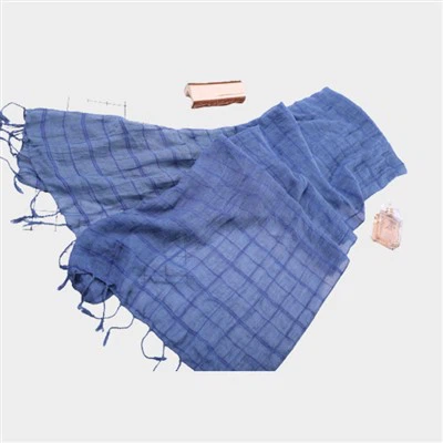 人気の女性と男性のポリエステルチェック柄スカーフ